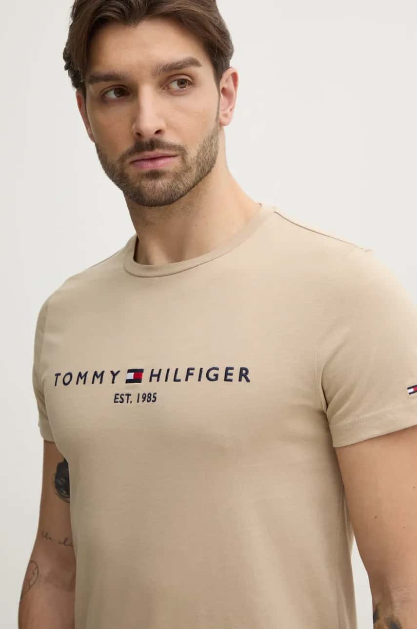 Bavlnené tričko Tommy Hilfiger pánske, s nášivkou, MW0MW11797