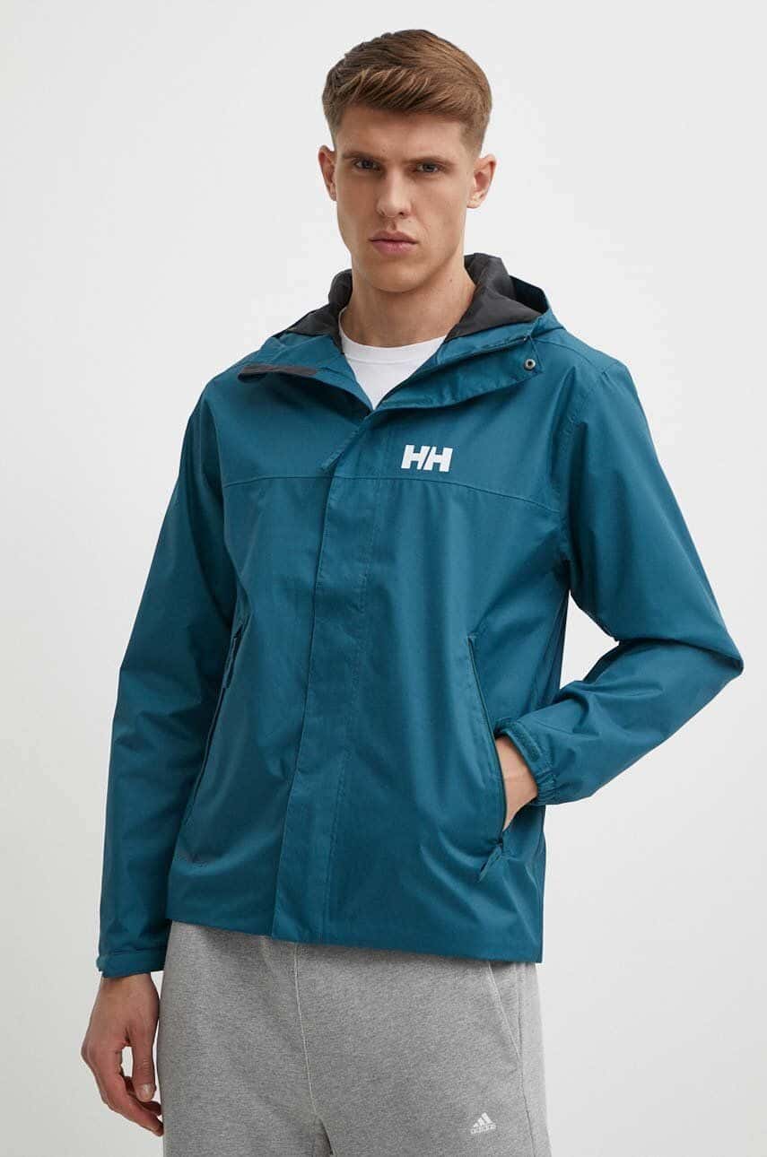 Nepremokavá bunda Helly Hansen Ervik pánska, zelená farba, 64032