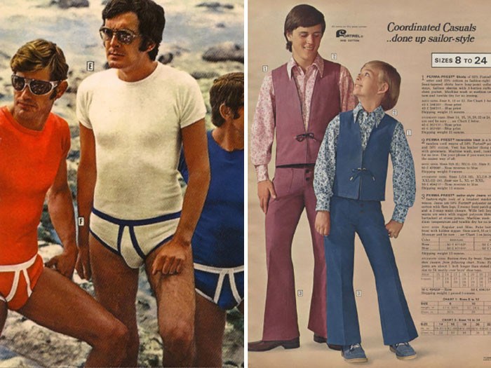 Reklama na módu pre otcov a synov zo 70.rokov