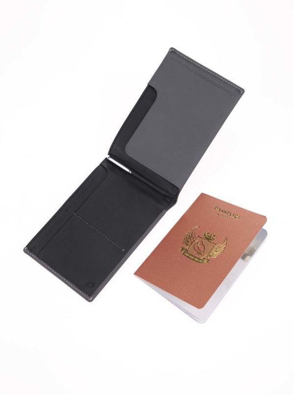 Sivá cestovná kožená peňaženka Bellroy Travel