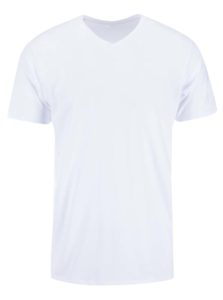 Biele basic tričko s véčkovým výstrihom Selected Homme Pima