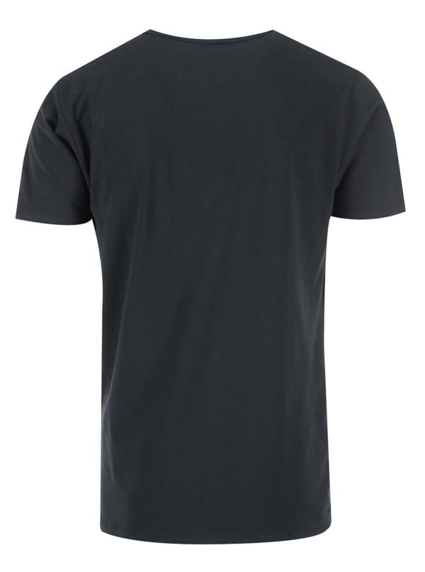 Čierne basic tričko s véčkovým výstrihom Selected Pima