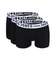 Súprava troch boxeriek v čiernej farbe Jack & Jones Sense