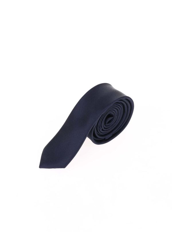 Tmavomodrá hodvábna kravata Selected Homme Plain