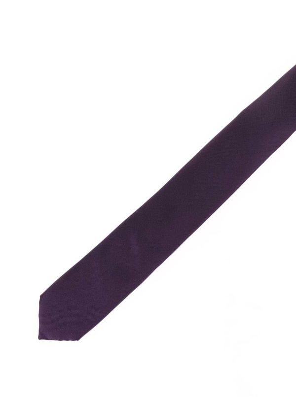 Tmavofialová hodvábna kravata Selected Homme Plain