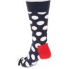 Tmavomodré unisex ponožky s bielymi bodkami Happy Socks Big Dots