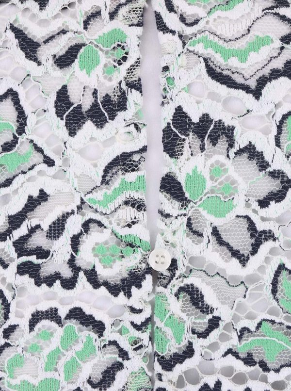 Bielo-zelené čipkované šaty French Connection Boccara