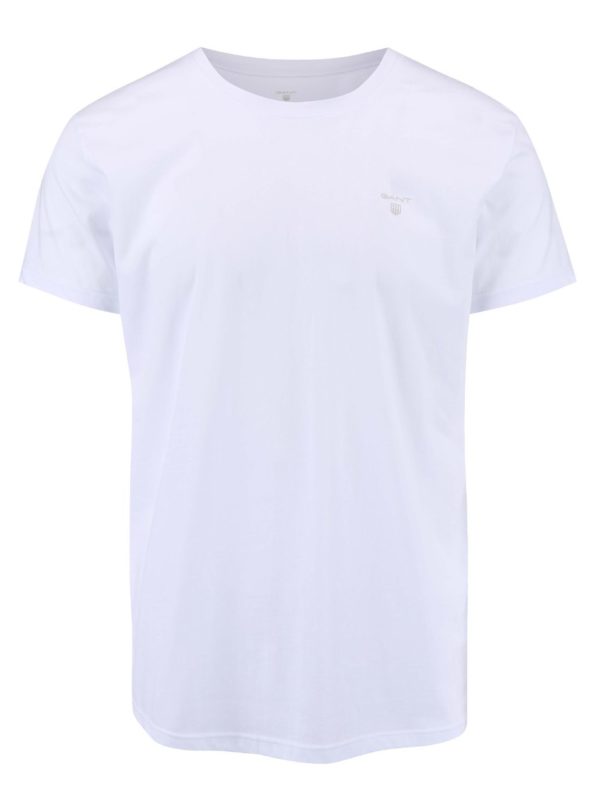 Kolekcia dvoch bielych basic tričiek s okrúhlym výstrihom GANT