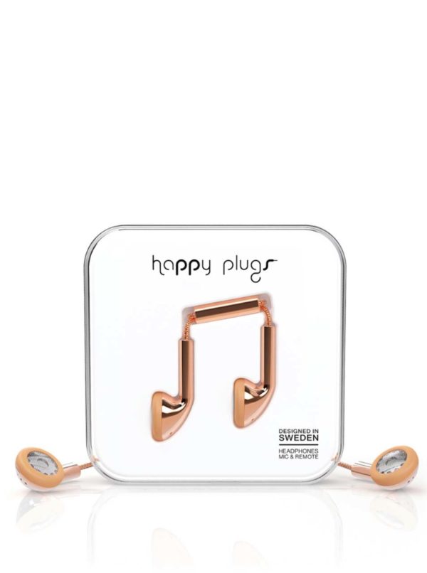 Earbud slúchadlá v zlatoružovej farbe Happy Plugs