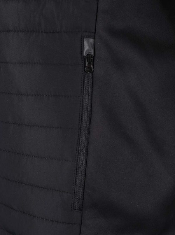 Čierna prešívaná bunda s kapucňou Jack & Jones Multi Quilted