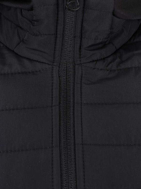 Čierna prešívaná bunda s kapucňou Jack & Jones Multi Quilted