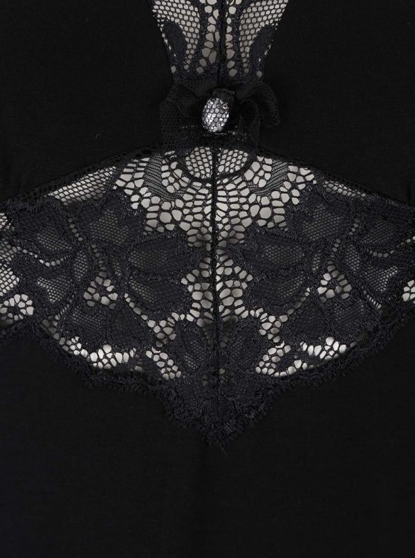 Čierna čipkovaná nočná košeľa Eldar Rossi