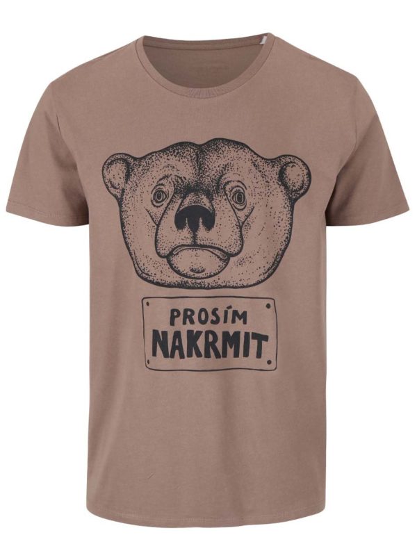 Hnedé pánske tričko ZOOT Originál Nakrmit