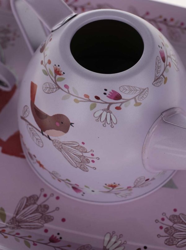 Ružová detská čajová súprava s motívom zvieratiek Sass & Belle