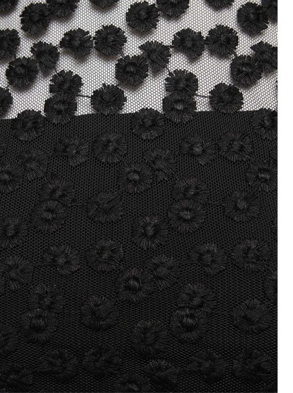 Čierne šaty s čipkovaným topom French Connection Chelsea