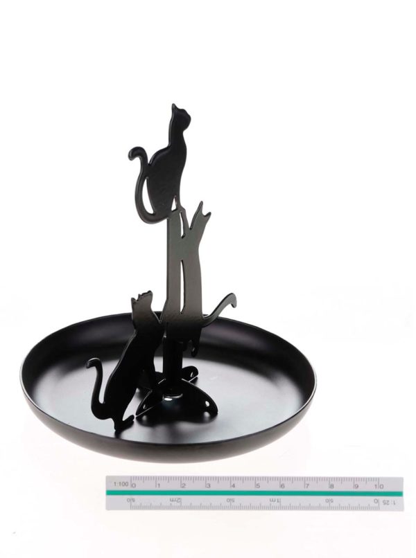 Čierny stojan na šperky s mačkami Kikkerland Cat