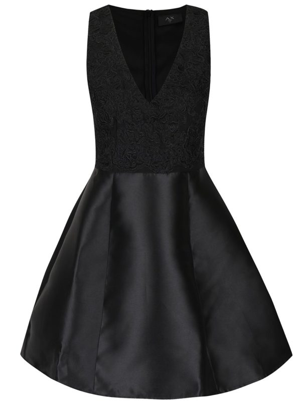 Čierne šaty s čipkou AX Paris