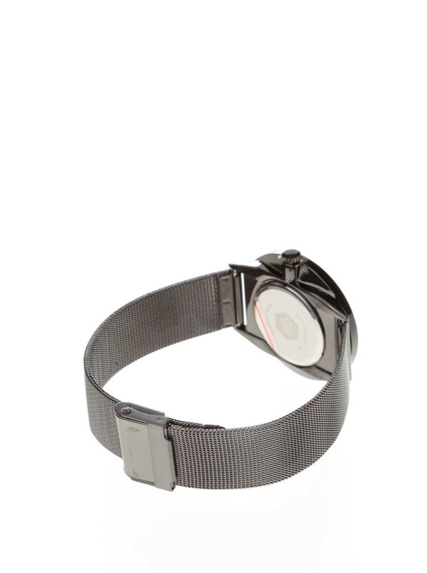 Čierne unisex hodinky s nerezovým remienkom CHPO Nando Metal
