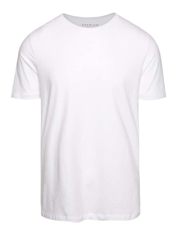 Biele basic tričko s krátkym rukávom Jack & Jones Pima