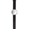 Dámske hodinky v striebornej farbe s čiernym koženým remienkom Komono Estelle Mirror