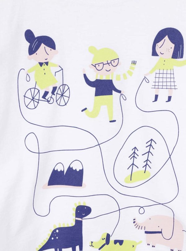 Biele dievčenské tričko s dlhým rukávom ZOOT Kids Hra