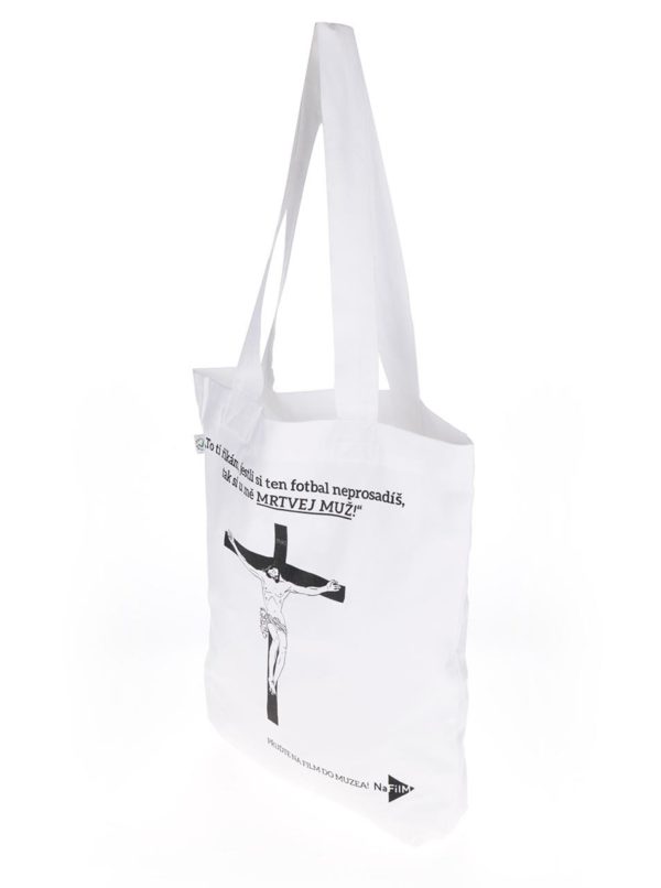 "Dobrá" biela plátenná taška NaFILM Homolkovi