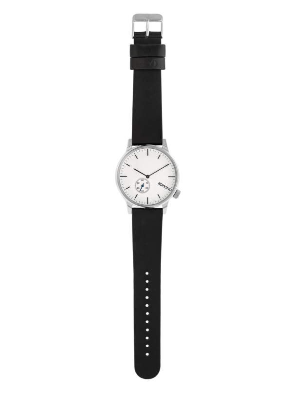 Unisex hodinky v striebornej farbe s koženým remienkom Komono Winston Subs