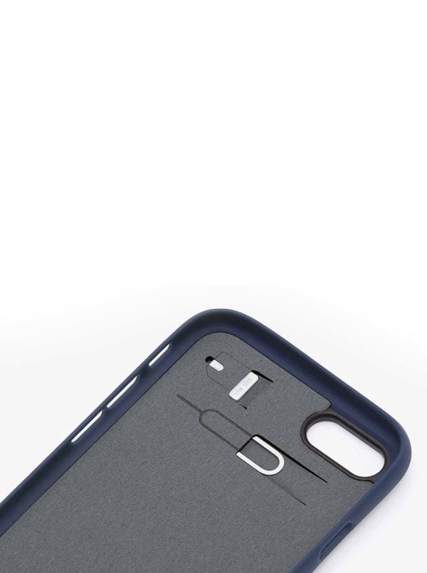 Tmavomodrý kožený kryt pre iPhone 7 s priehradkou na platobnú kartu Bellroy