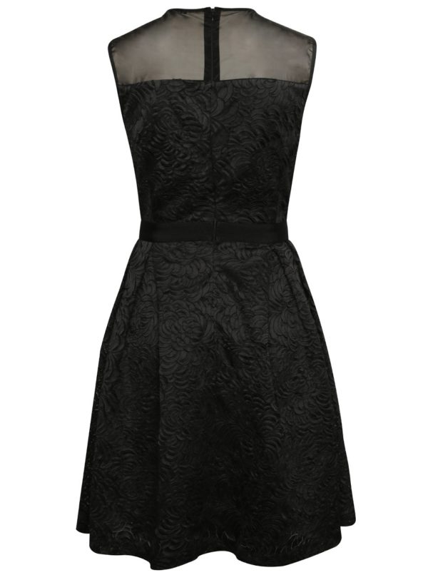 Čierne vzorované šaty s priesvitnou hornou časťou Darling Claris