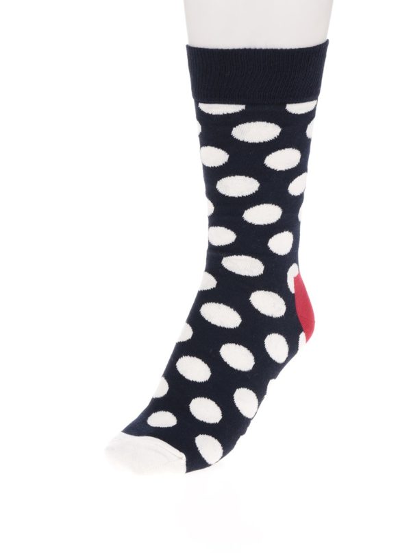 Súprava štyroch párov ponožiek v červenej, modrej a krémovej farbe Happy Socks Dot Gift Box