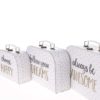 Súprava troch bodkovaných kufríkov v bielej farbe Sass & Belle