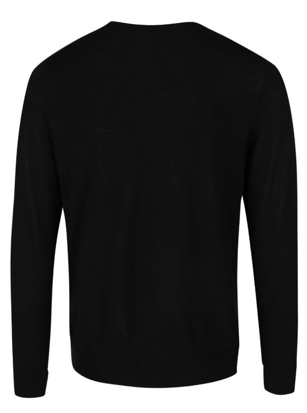 Čierny sveter z merino vlny Jack & Jones Premium Mark