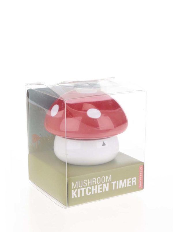 Červeno-biely timer do kuchyne Kikkerland Mushroom