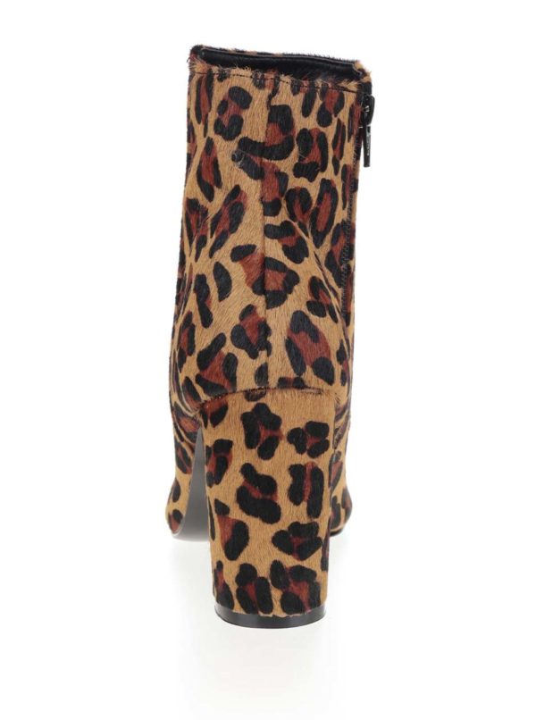 Hnedé členkové topánky s leopardím vzorom Miss Selfridge Dee