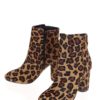 Hnedé členkové topánky s leopardím vzorom Miss Selfridge Dee