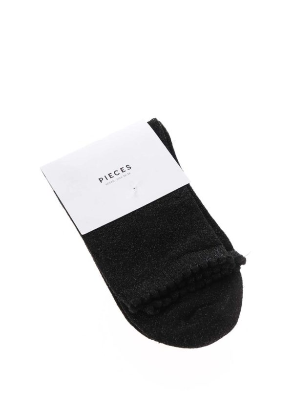 Čierne trblietavé ponožky Pieces Sebby