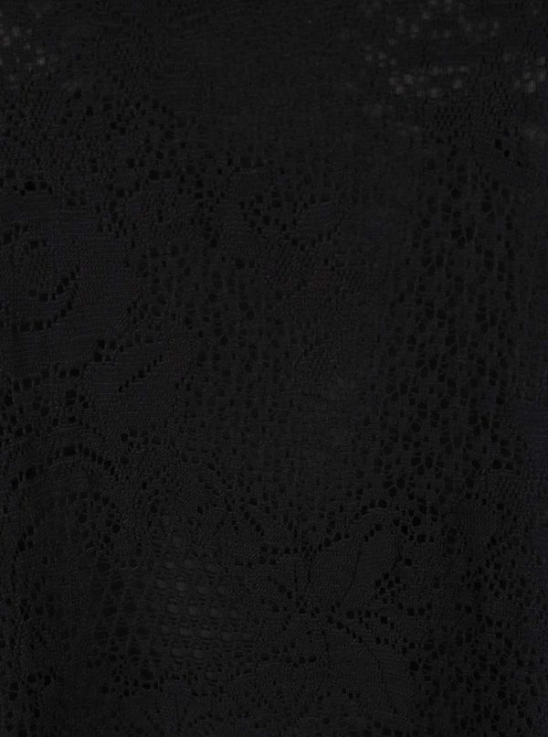 Čierne čipkované šaty so stojačikom VILA Loras