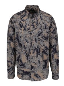 Modro-hnedá vzorovaná košeľa Burton Menswear London