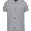 Sivá košeľa s jemným vzorom a krátkym rukávom Burton Menswear London
