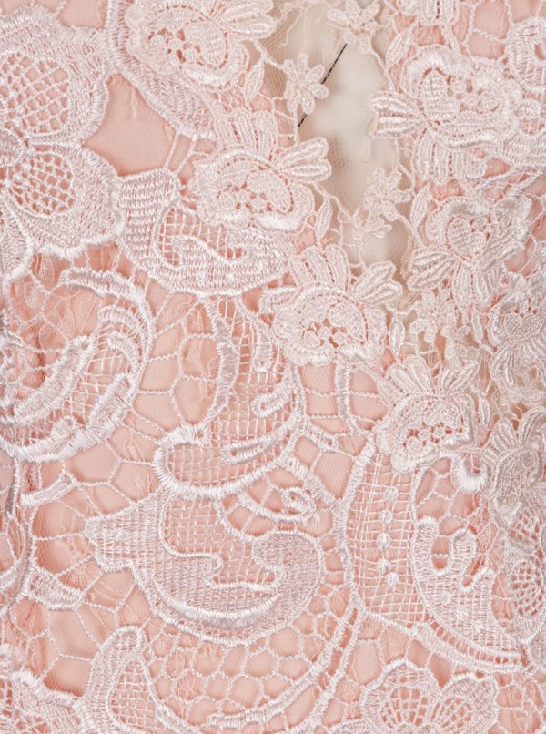 Ružové čipkované šaty s priesvitnými detailmi AX Paris