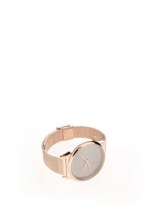 Dámske hodinky vo farbe ružového zlata, s kovovým opaskom Komono Estelle Royale