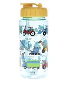 Modro-žltá chlapčenská fľaša na pitie Tyrrel Katz Working Wheels