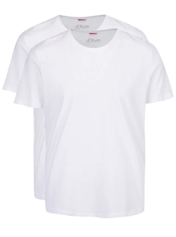 Súprava dvoch bielych pánskych tričiek s.Oliver
