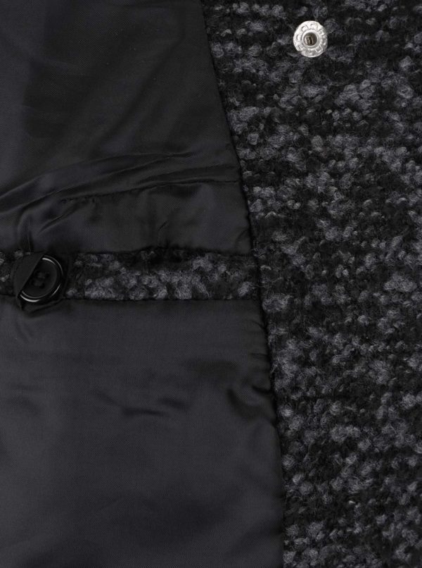 Sivo-čierny melírovaný kabát Zabaione Mantel Lory