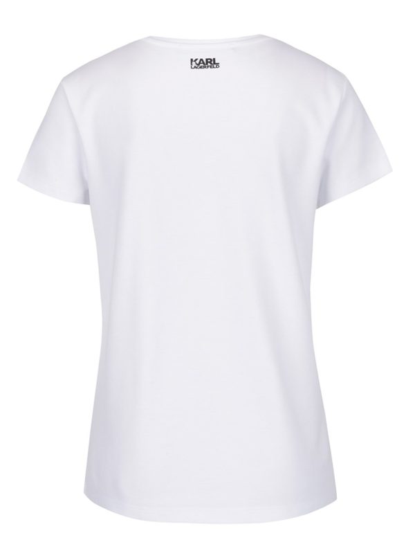 Biele tričko s farebnou aplikáciou KARL LAGERFELD