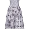Svetlosivé šaty s kvetovanou sukňou a odhalenými ramenami Dorothy Perkins