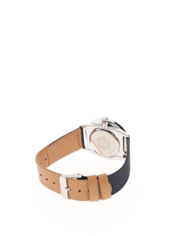Unisex hodinky v striebornej farbe s remienkom z vegánskej kože CHPO  Rawiya Classic Silver