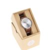 Unisex hodinky v striebornej farbe s hnedým koženým remienkom CHPO  Harold Silver