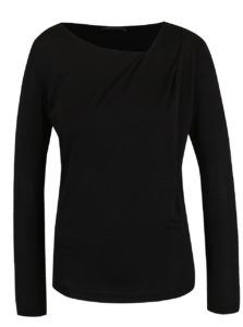 Čierne dámske tričko s asymetrickým výstrihom Pietro Filipi