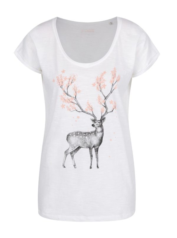 Biele dámske tričko ZOOT Originál Blossoming deer